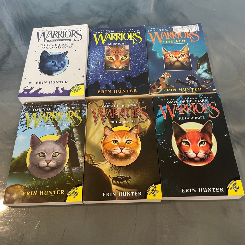 Warriors Cats Misc Book Lot 6 Paperbacks Bluestars Prophecy Omen of the Stars